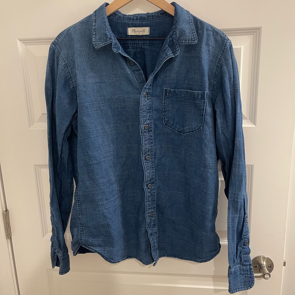Madewell Men's Blue Denim Button Down Shirt